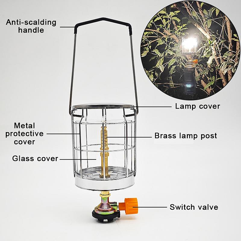 Mini Gas Lamp Outdoor Camping Gas Lantern Gas Light Hanging Lamp Tent Lamp For Night Fishing Camping Picnic Backpacking