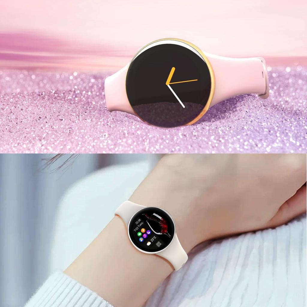 Rainbuvvy DM75 damski inteligentny zegarek połączenie Bluetooth tętno monitorowanie snu monitor zdrowia wykwintny zegarek z naszyjnikiem typu Halter