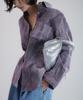 Memua Leinen Gerilltes Gewaschenes Oversized Hemd (lila)