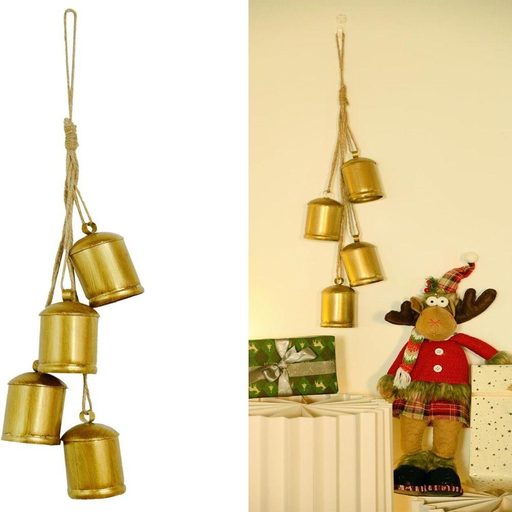 Metal Christmas Cow Bells Vintage Tranquil Wind Chimes  Christmas Tree Decoration