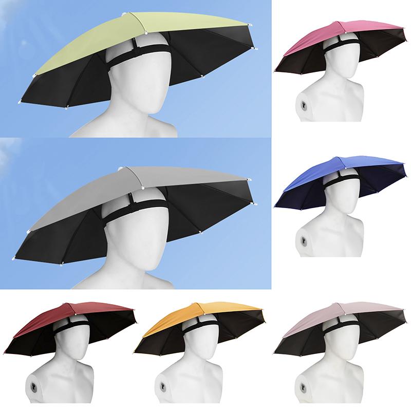 Outdoor Fishing Caps Portable Umbrella Hat Sunscreen Waterproof Fishing Umbrella Universal Headwear Hats Camping Foldable Hats