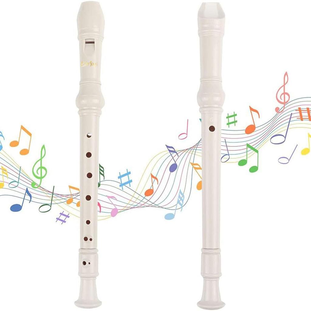 Sopránová zobcová flétna německý styl C klíč 8 otvorová flétna odnímatelná 3dílná sada ABS zobcová flétna čištění prstokladu pro školní začátečníky (s hůlkou, taškou,