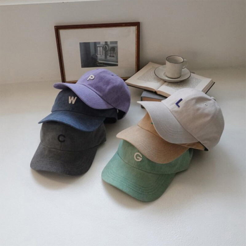 Women s and Men s Washed Small Patch Alphabet Hat C8047_Beige