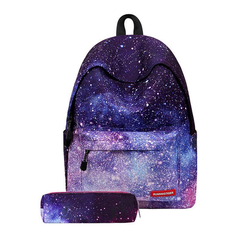 Stylish And Spacious Women Girl Galaxy Starry Backpack For School And Travel