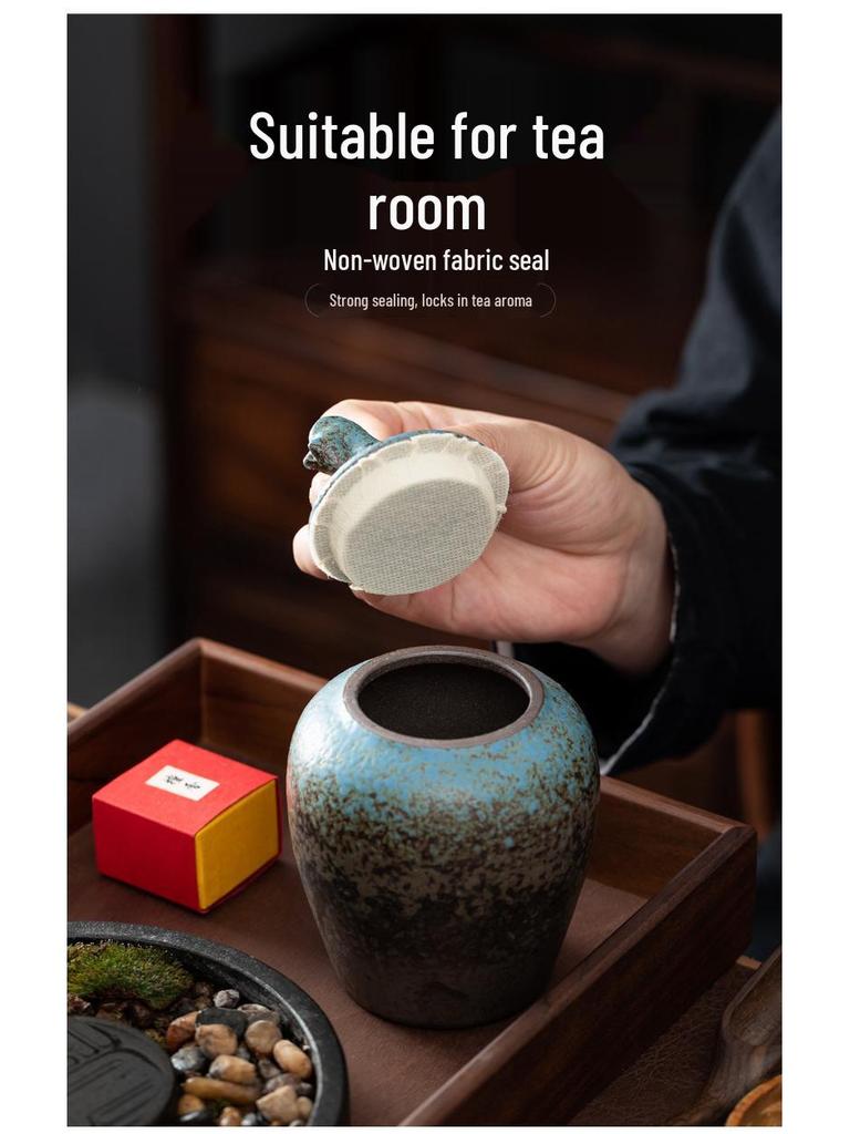 Chinese Ceramic Tea Canister: Small/Large Sealed Storage Jar for Pu'er Tea with Logo Printing