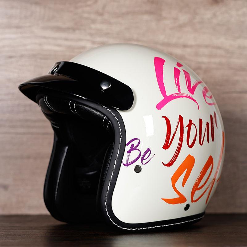 Retro Motorcycle Helmet Men's and Women's Electric Vehicle Scooter 3/4 Half Helmet