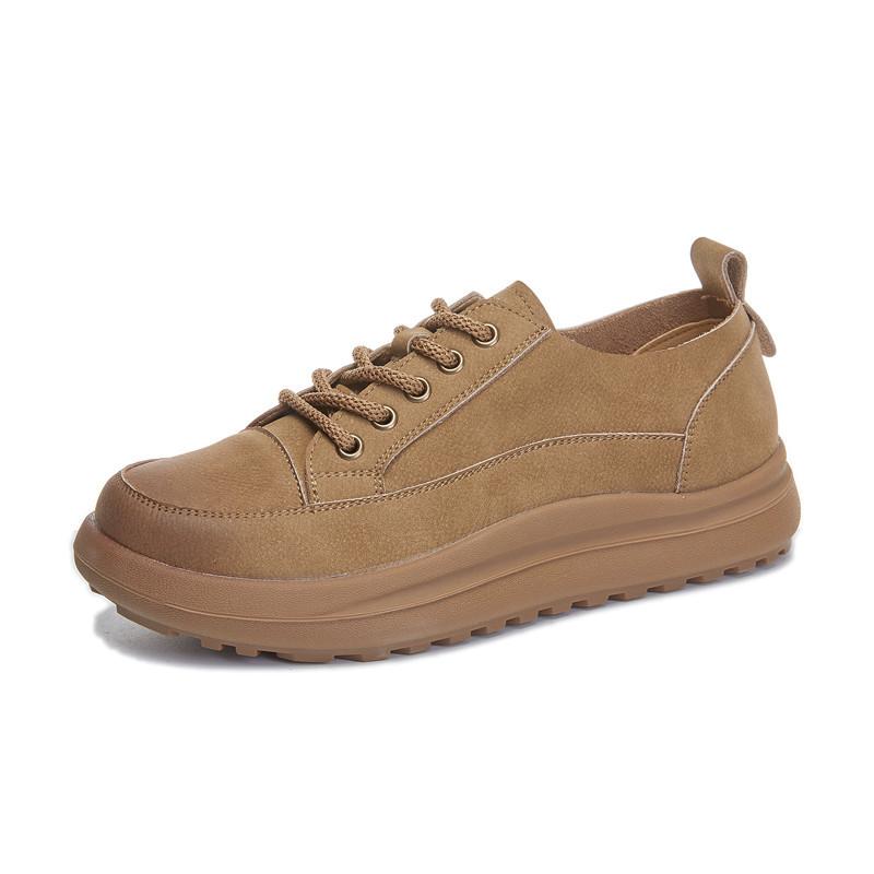 Little White Shoes Women's 2025 Spring New Retro British Board Shoes Women's Flat-bottomed Versatile Casual Shoes Fashion Women's Shoes