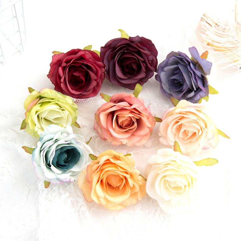 5/10Pcs Artificial Flowers Silk Rose Wedding Bridal Bouquet Home Room Garden Festival Garland Wall Hot sales Diy Gift Box Decora