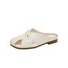 Baotou demi-chaussons nouveaux été cuir léger souple semelle souple tempérament chaussons frais