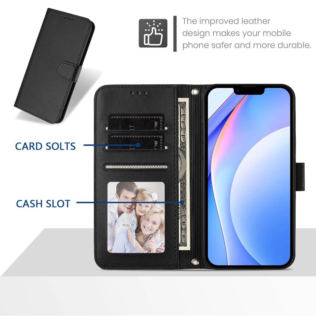 WEFOR RFID Wallet Case for iPhone 17 Air 16 16e 15 Pro Max 16 15 Plus, Flip Book Cover with Credit Card Holder for Women Men