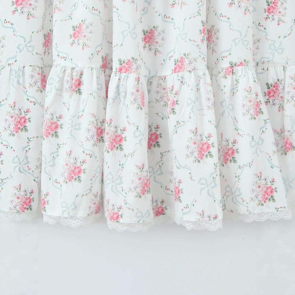 Floral Sleeveless French Dress Waist Thin Long White Gentle Wind Swing Dress