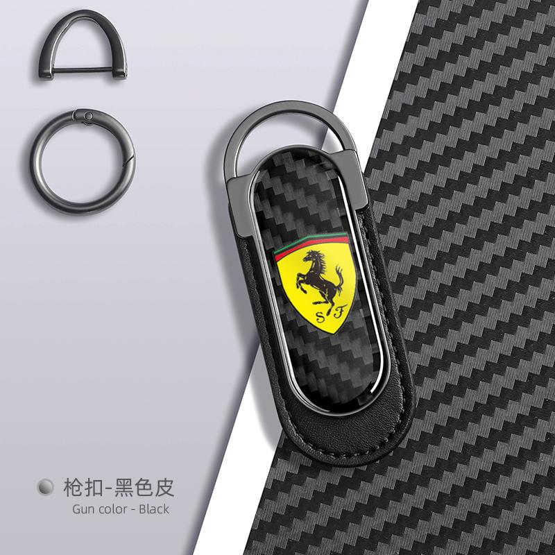 1pc Carbon Fibre Keychain Creative Car Keyring For Ferrari Horse SJ SP1 812 F40 F12TDF SF90 458 488 599 612 FF F12 Accessories