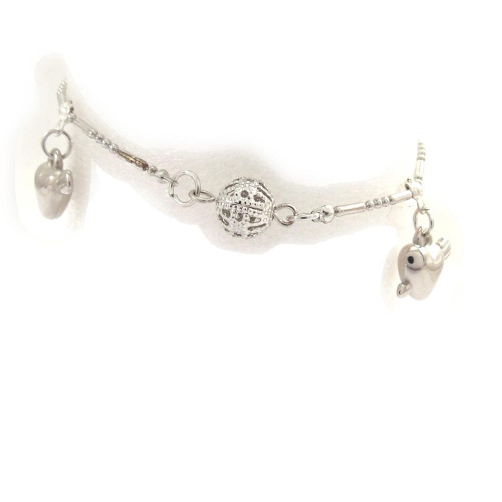 Les Trésors De Lily [K0644] - Silver 'Love' Ankle Chain