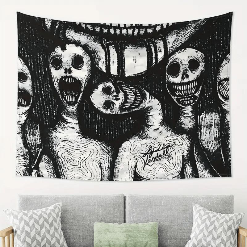

VIKAMA Horror Skeleton Tapestry Scary Skull Zombie Wall Hanging Gothic Aesthetic Room Decor for Bedroom Living Room 74x94cm(29x37in)