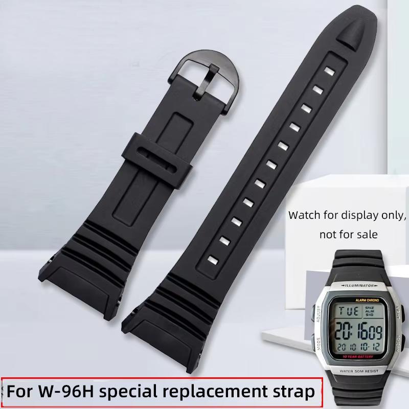 For Casio W-96H Watch Strap Accessories W-96H-1AV W-96H-9AVPU Silicone Bracelet Special Interface Men Sport Wristband
