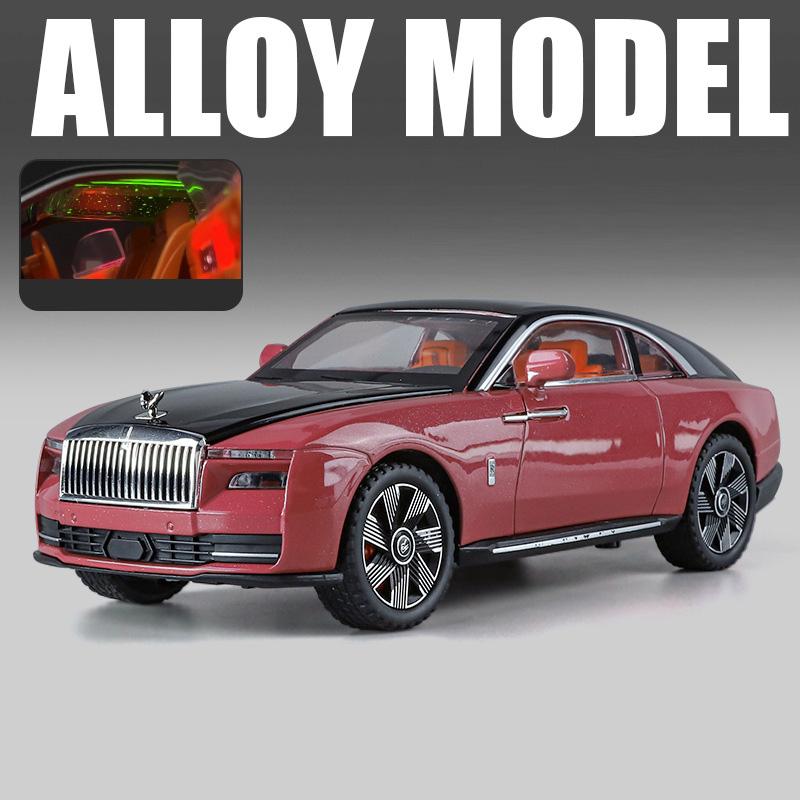 1:24 Rolls-Royce Spectre Streets Car Model Toy Sound Light Shock Absorption Starry Sky Top Vehicle Models Desktop Ornaments Gift