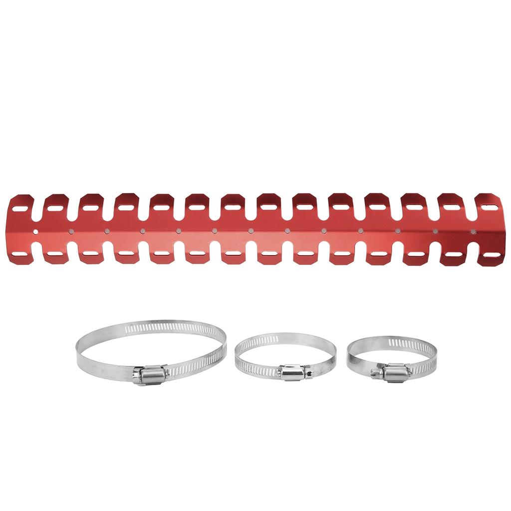 23.85in Exhaust Pipe Heat ive Cover Anti Scald Leg or for Motorcycle(Red )