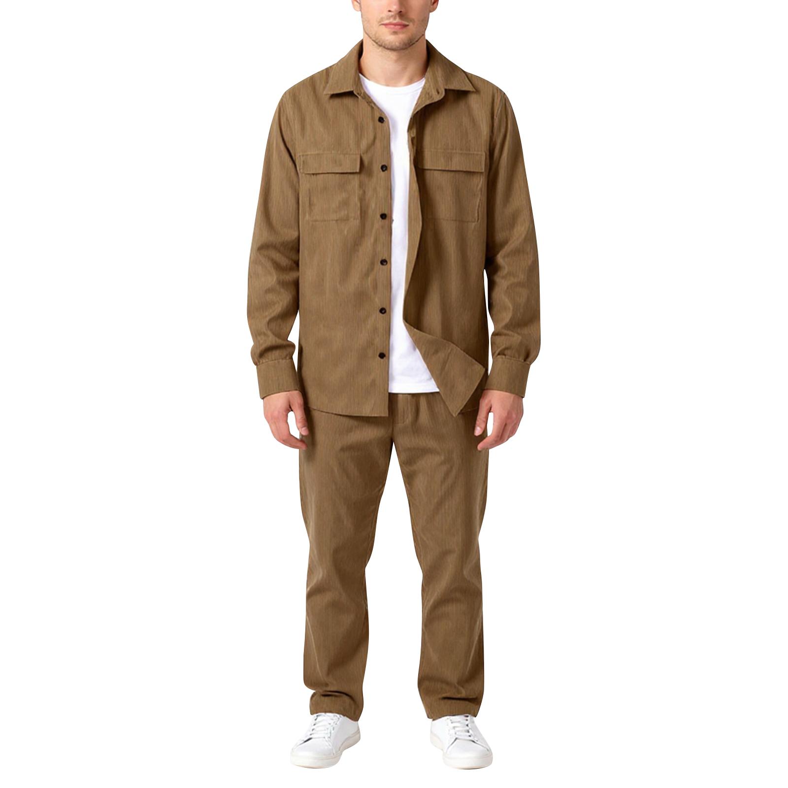 

Спортивный костюм однотонный и повседневный для мужчин XXL хаки