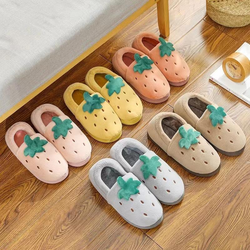 Neue Tasche und Baumwollpantoffeln Haushalt Herbst und Winter Zuhause Niedlich Paar Indoor Flauschig Studenten Warmhalten