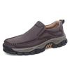 Retro Style Leather Loafers Mens Comfort Casual Shoes Breathable Male Driving Footwear Moccasin Travel Climbing Camping Footwear