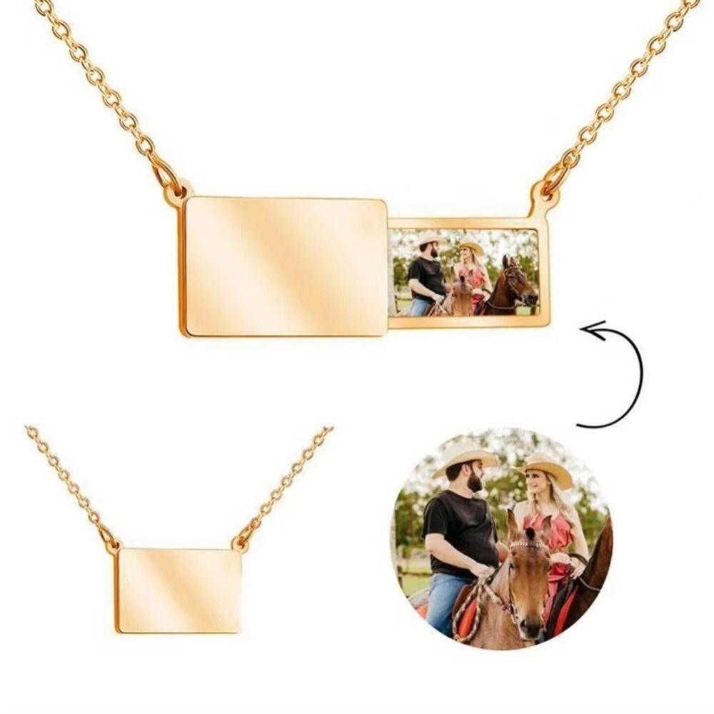 Electroplating Personalized Necklace Drawer Style Locket Pendant Fashion Necklace Dress Up