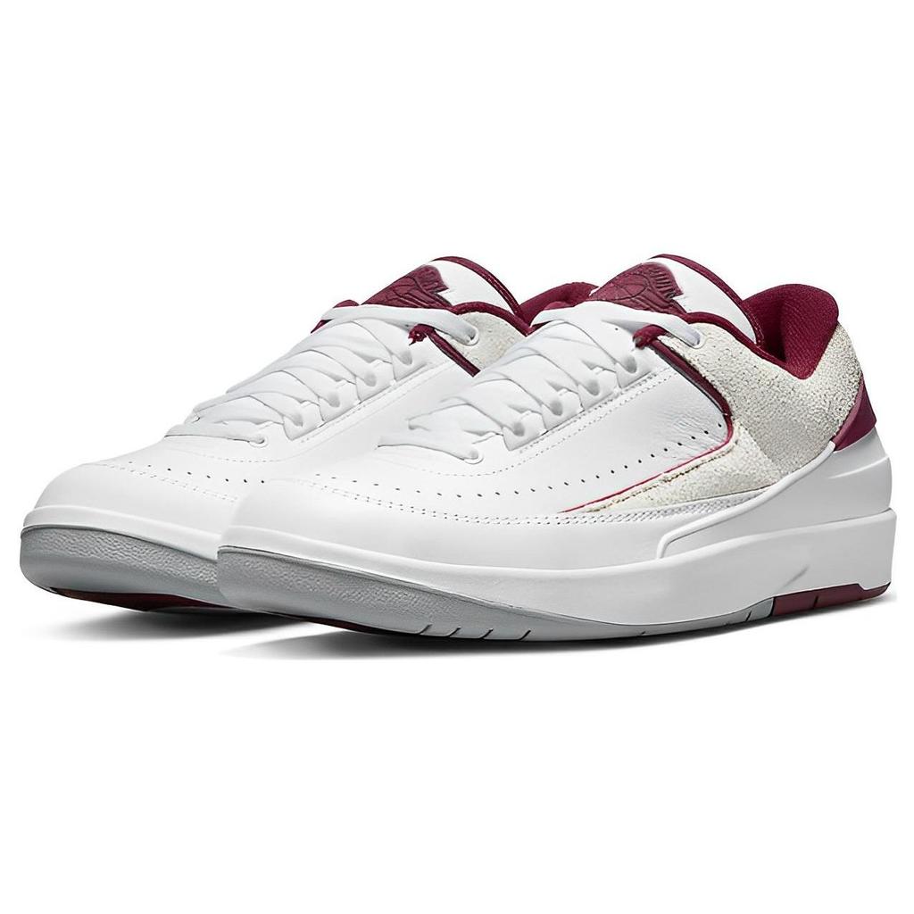 Air Jordan 2 Retro Low Cherrywood Men Sneakers White Cherrywood-Red Light-Steel-Grey DV9956-103
