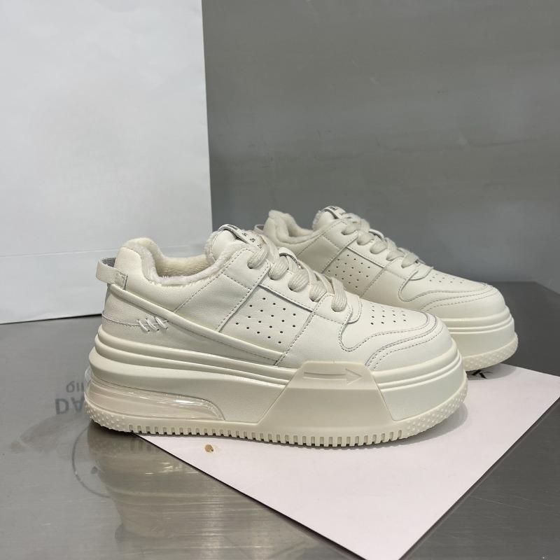 New Women's Shoes with Fleece Thick-soled Casual and Versatile Sneakers
