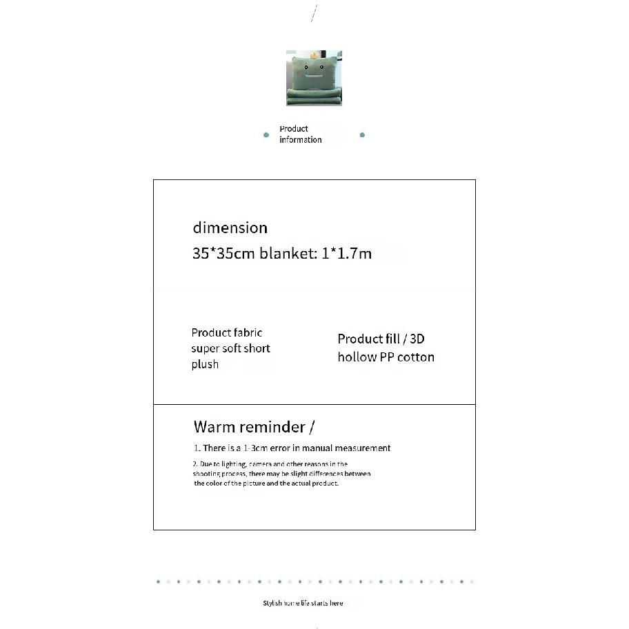 35X35Cm Car Throw Pillow Quilt Dual-Use Air Conditioning Quilt Throw Pillow Nap Blanket Two-In-One Office Throw Pillow