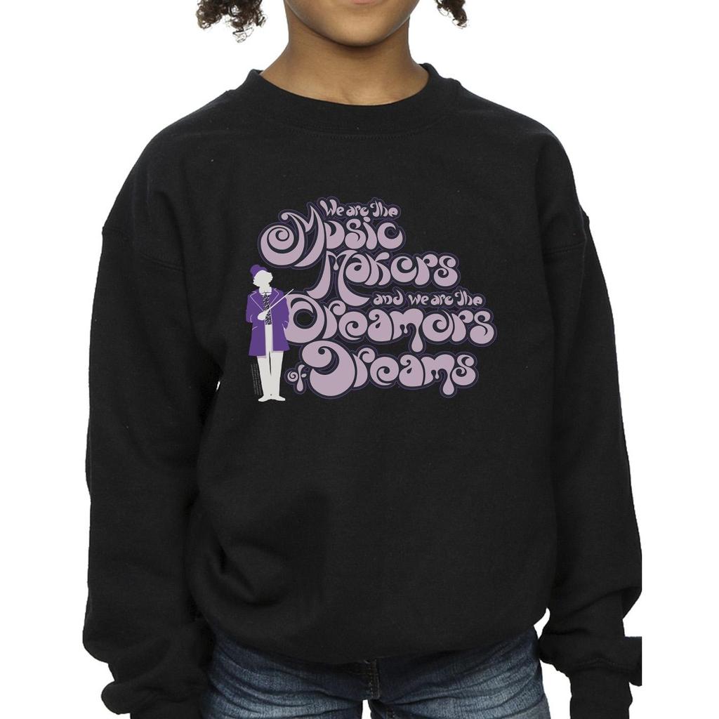Willy Wonka Girls Dreamers Text Sweatshirt
