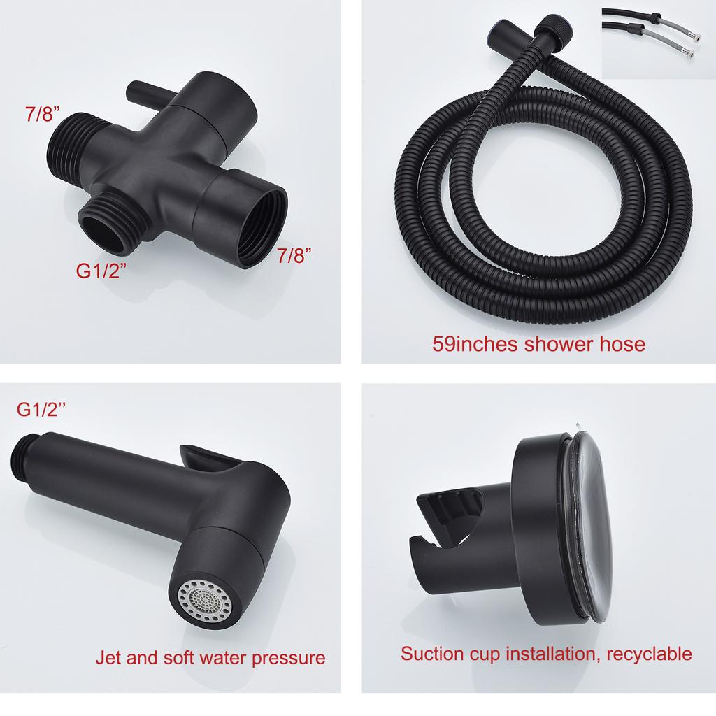 Portable Handheld Toilet Bidet Sprayer Gun Holder Self Cleaning Wash Bidet Faucet Spray 3 Way Valve Bathroom Shower Head Hose