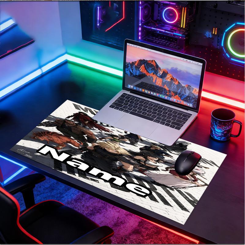 Custom Name Personalized Final Fantasy Pattern Mousepad, Laptop PC Desk Mat, Decorative Desk Mat for Home Keyboard Pad Gift
