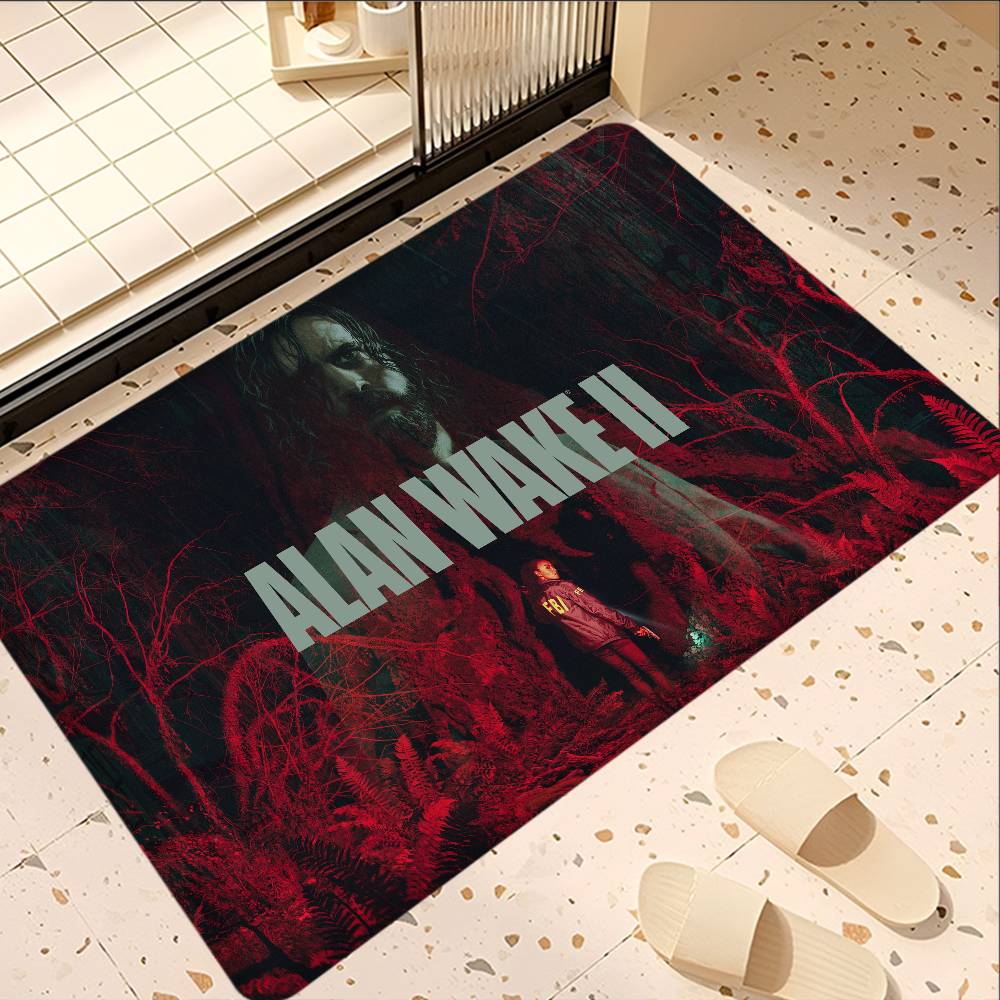 Horror Spiel A-Alan W-Wake Flur Teppich Waschbar Rutschfest Wohnzimmer Sofa Stühle Bereichsmatte Küche Fußmatte Bereichsteppich