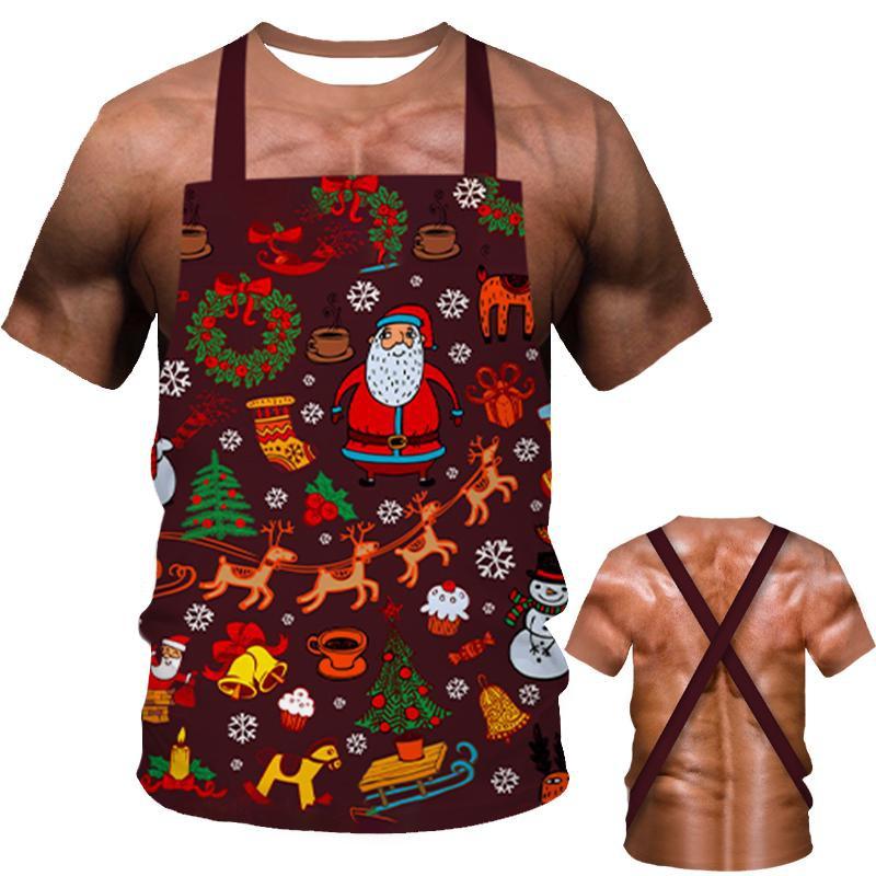 New Muscle Man Christmas Funny 3D Printed Mens T-shirt Fashion T-Shirt Casual Men Women Kids Tees Top