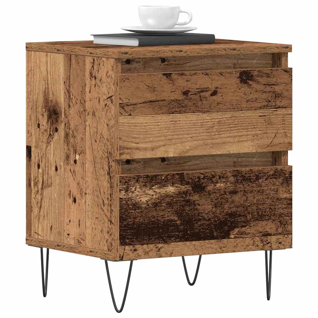 Nightstand with Drawers Rustic Wood Look 40 x 35 x 50 cm Engineered Wood