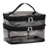 Large GPT Vanity Large with Makeup Cosmetic Large GPT Gray [Suitcase Company] Pouch, 2-Layer, Transparent, Capacity, Handles, Box-Shaped, Pouch,