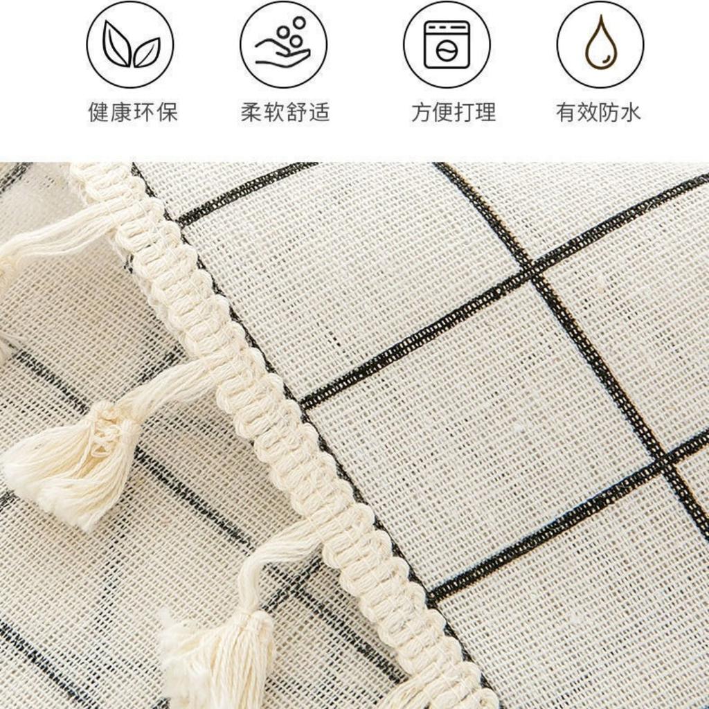 Nordic Cotton Linen Tablecloth Soft Comfortable Durable Waterproof Heat Insulation Square Tassel Trendy Fresh Dining Table Cloth