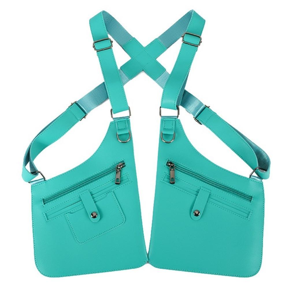 PU Leather Vest Bag Adjustable Shoulder Straps Underarm Strap Wallet Pocket Travel Leisure