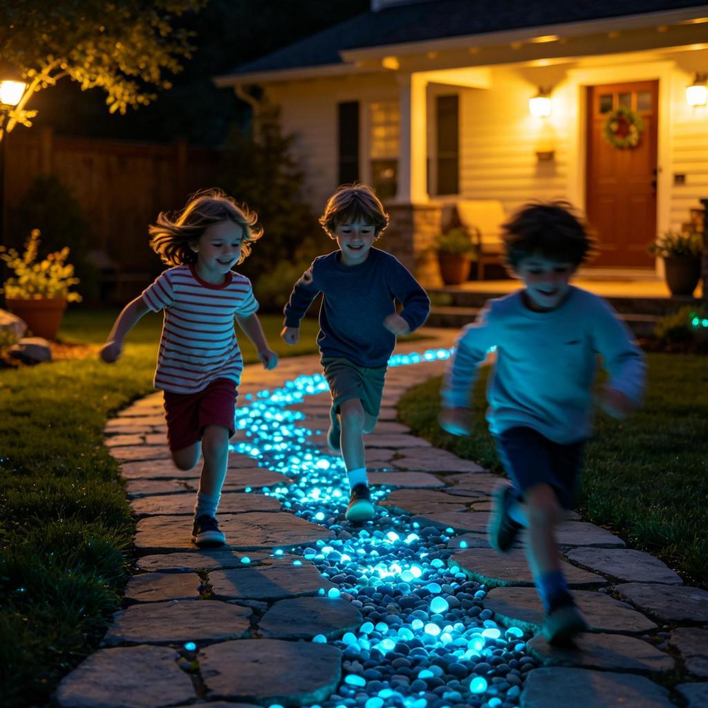 300PCS Glowing Landscape Pebbles Resin Luminous Stone Waterproof Night Bright Ornament For Backyard Garden Aquarium Decor