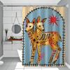 Vintage Abstract Animals Print Waterproof Polyester Shower Curtain Waterproof Bathroom Curtain Liners 90x180cm With 12 Hooks