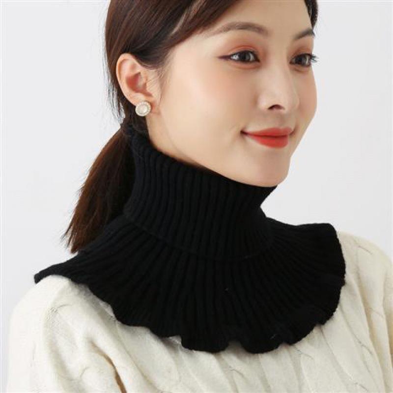 Women's Neckerchief Winter Warm Knitted Scarf Neck Protection Cold-Proof Neckerchief Versatile Fashion
