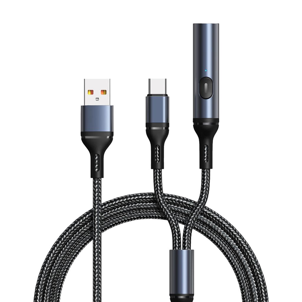 6A USB Data Cable Car Fast Charging Cable Nylon Braided Quick Charge Cord Over-current Charging Short Circuit Protection Cable