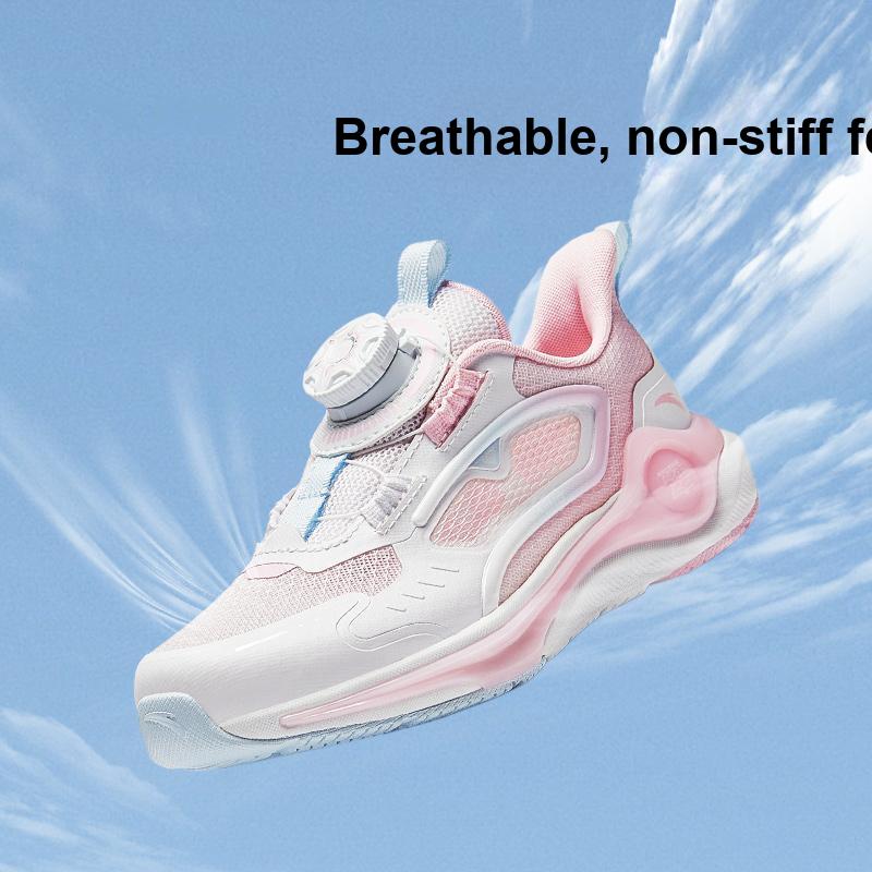 Anta Kids Lingyun 2.0 Fabric Comfortable Non-Slip Low-Top Running Shoes Kids sneaker White Pink 322439903-2
