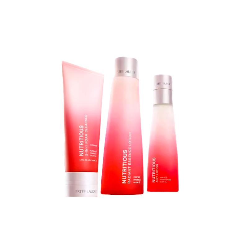 Estee Lauder Red Pomegranate Balance Pure Skincare Sets Hydrating Repairing Oil Control Light And Transparent/Regular Gentle