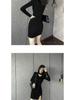 2022 Pure Desire Black Slim Hollow-Out Club Dress - Spring & Autumn Collection, Sexy Plus Size Bottom Skirt