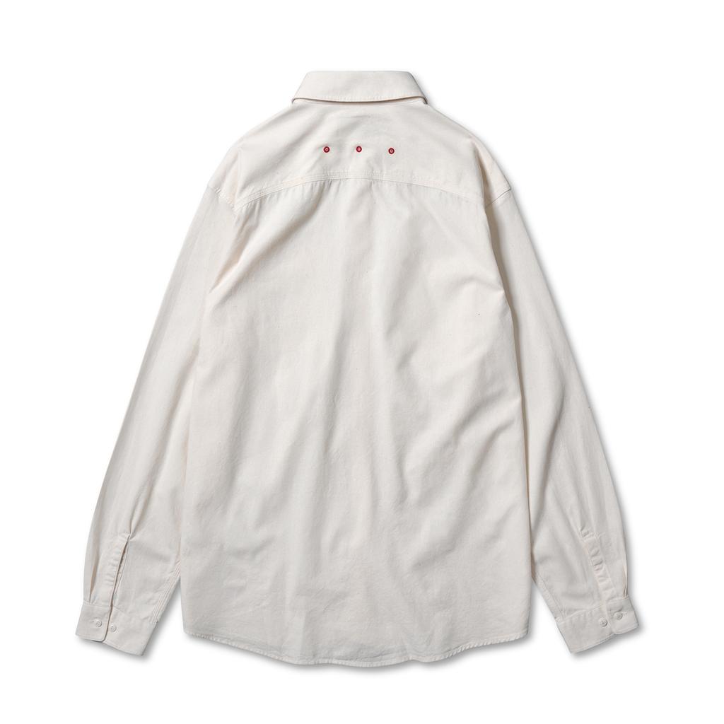 Bancheu Bgs Chambray Selvedge Cotton Work Shirt - Ecru