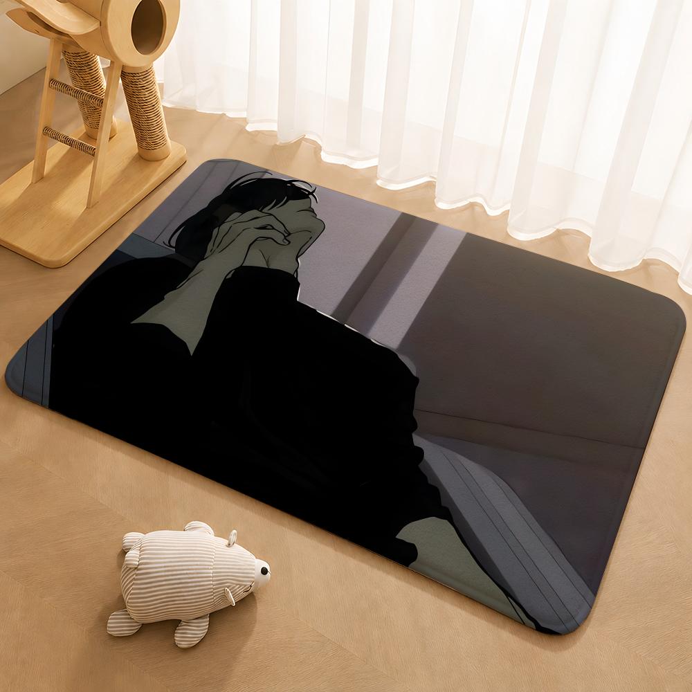 Anime Tears on a Withered Flower Floor Mat Floor Mat Soft Flannel Non-Slip Door Rug for Living Room