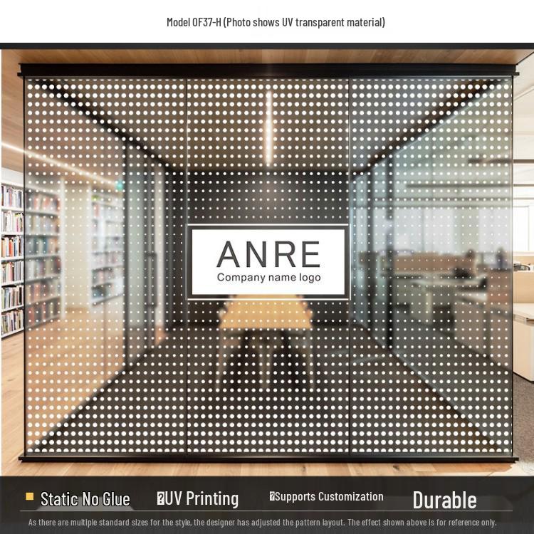 Frosted Glass Lattice Window & Door Privacy Sticker for Office and Café Decor