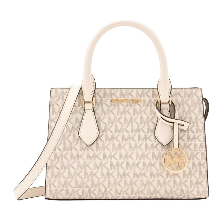 Michael Kors Mk Sheila Signature Logo Coated Canvas Tote Bag Women tote bags Beige 35S3G6HS5B-CREAM Basic Set (Bag)