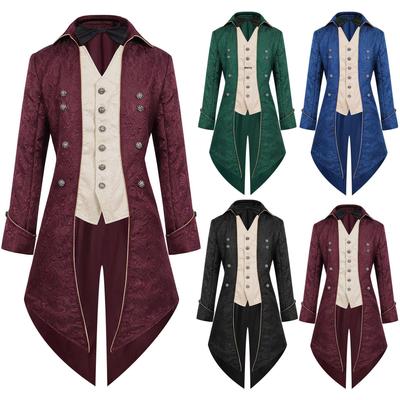 Men's Halloween European & American Medieval Retro Tailcoat - Mid-Length Punk Costume Coat