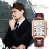 Square Watch with 3ATM Water Roman PU Leather Quartz Casual and Business Simple and Stylish Fashion Accessory Perfect Gift for and Day Men's Calendar,